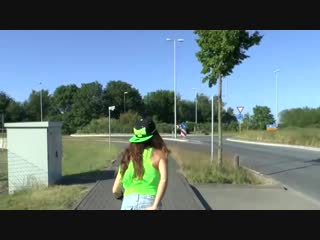 crazy girl masturbation in public